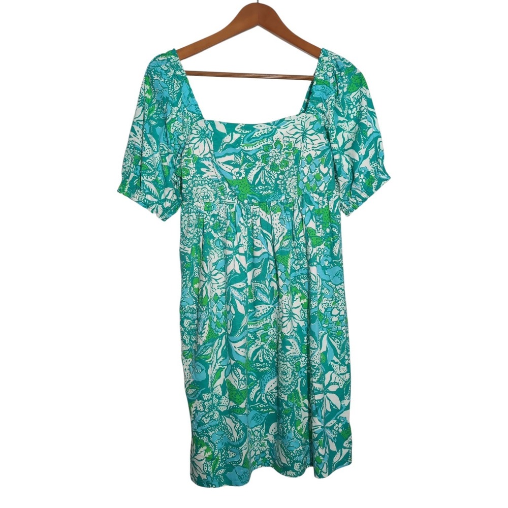 Lilly Pulitzer Delaney Short Sleeve Dress Floral Puff Womens 4 Resortwear